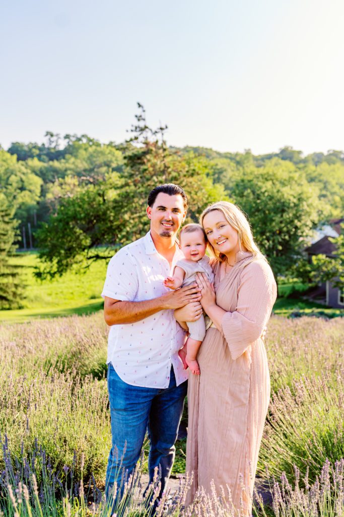 family portrait at a wildflower field in Dayton, OH