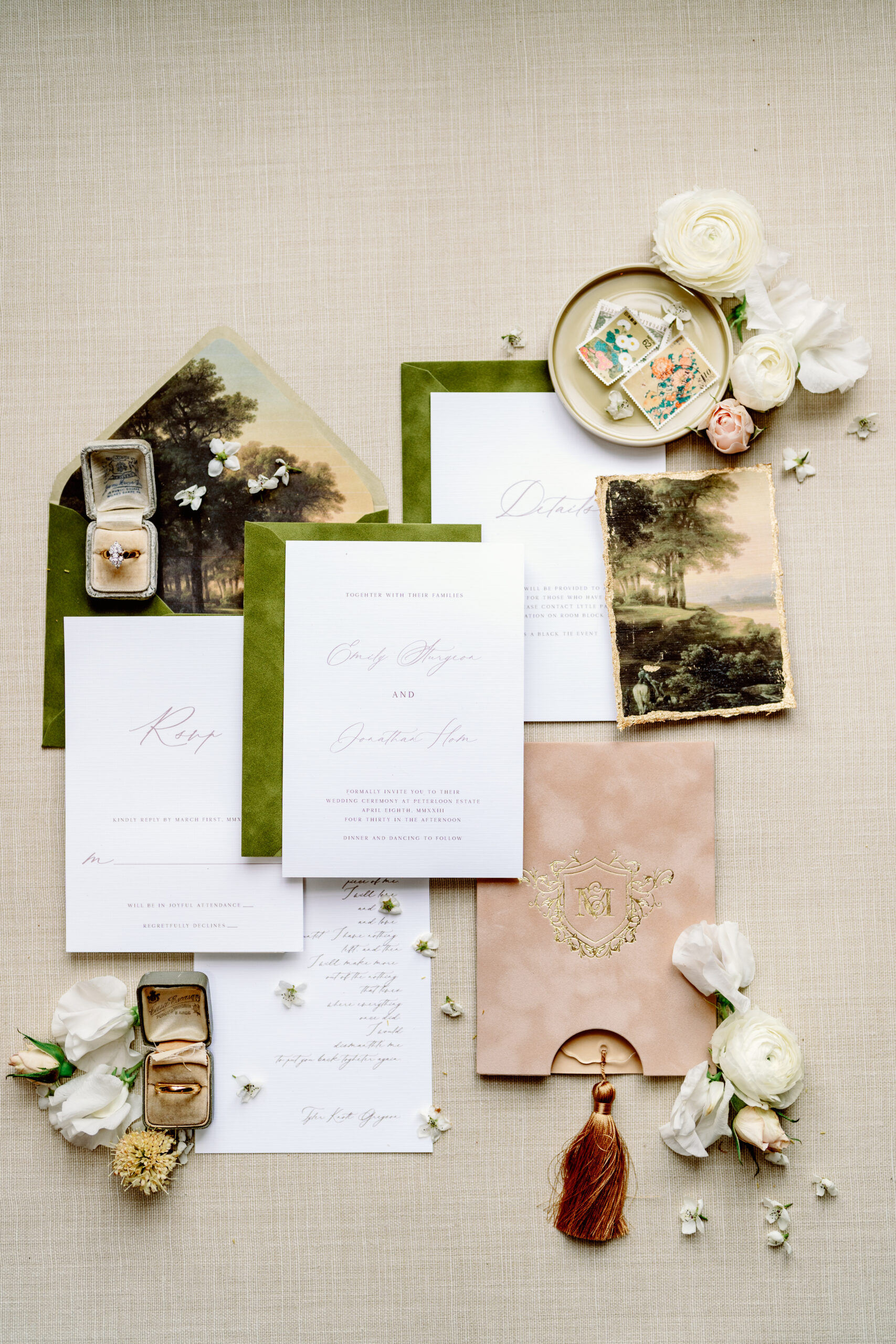 A showcase of wedding decor.